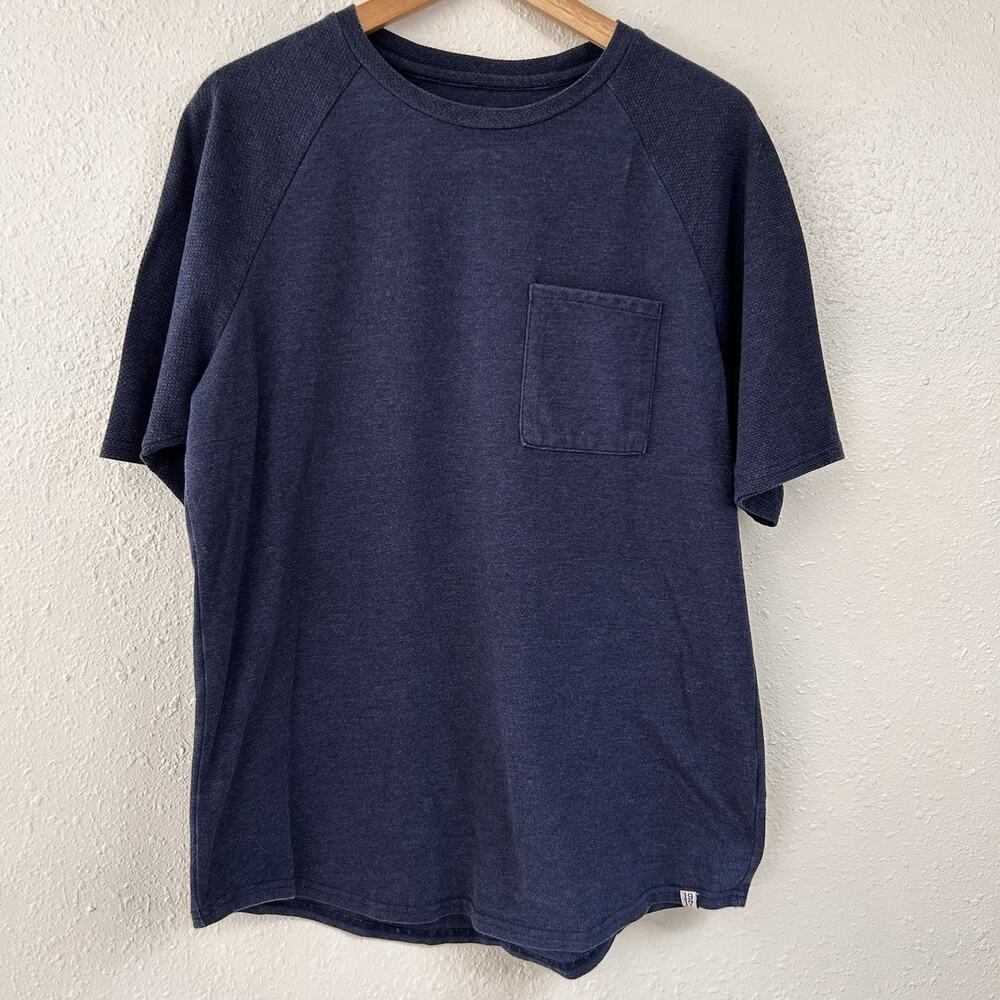 Sovereign Code Suburb Heather Navy Pique Crew Neck Pocket Men's T-Shirt Size L